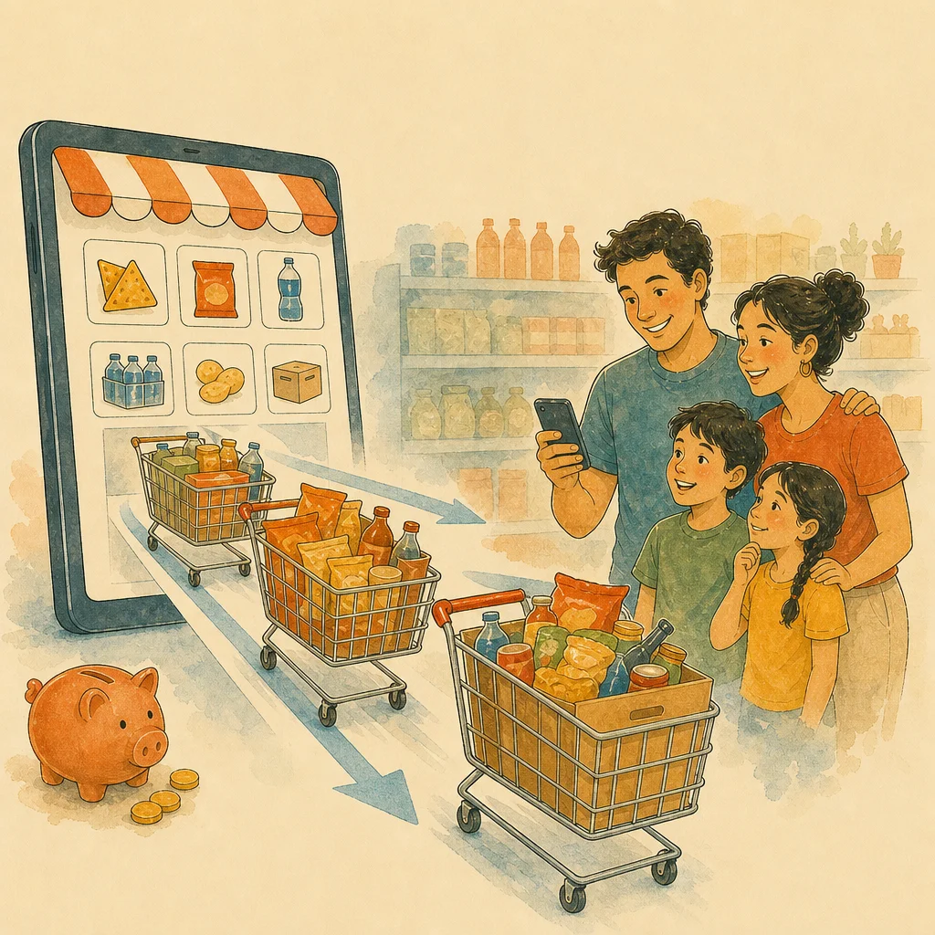 Ilustración de canales ecommerce de botanas